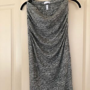 Fitted gray Leith midi skirt